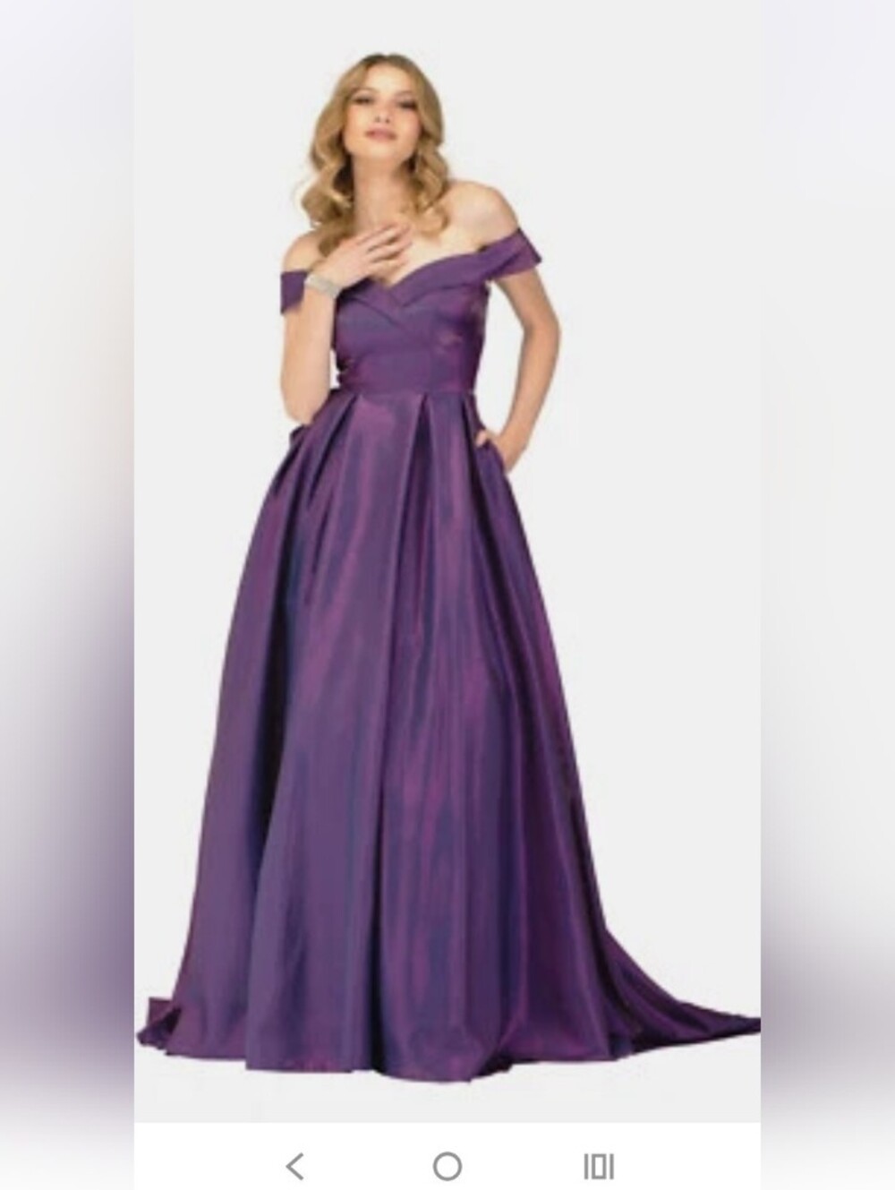 Off-Shoulder Purple Evening Gown